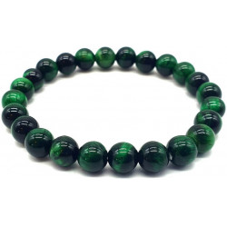 Bracelet Oeil de Tigre Vert perles 8mm