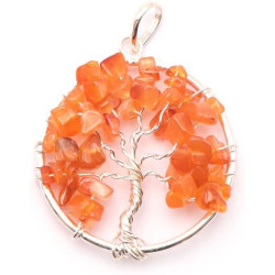 Pendentif Arbre de Vie en Cornaline